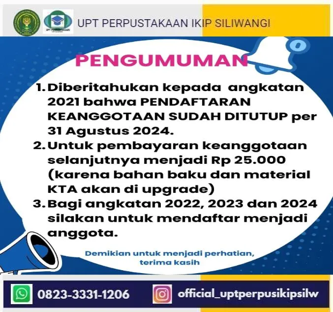 Pendaftaran Anggota Angkatan 2021 Ditutup dan Biaya Keanggotaan Baru