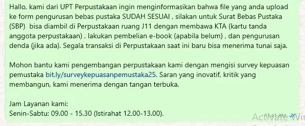 Surat Bebas Pustaka untuk Skripsi dan Tesis